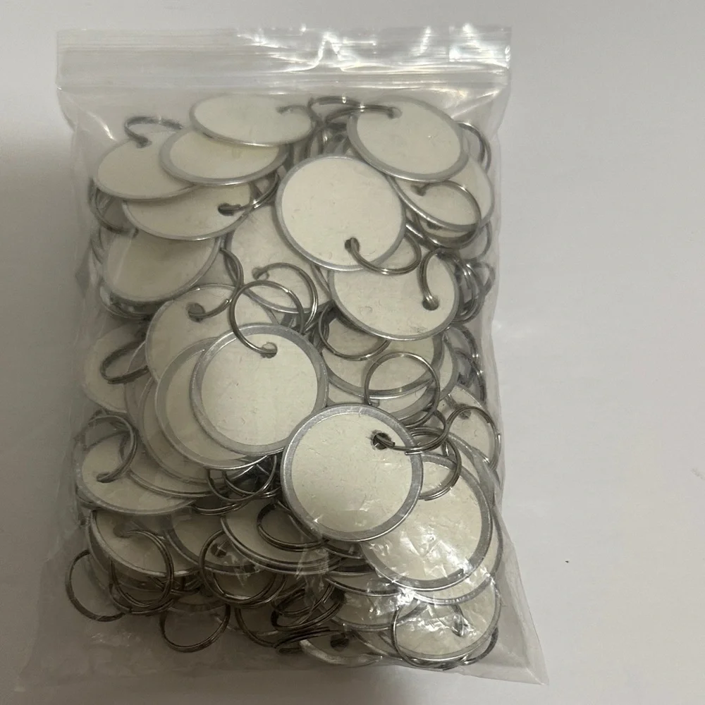 100 Pieces Metal Rimmed Key Tags Round Paper Tags